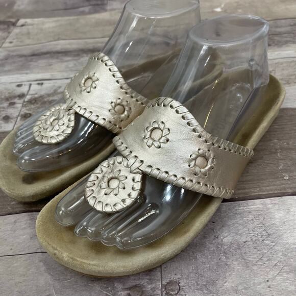 Jack Rogers Gold Sandals - Picture 1 of 10